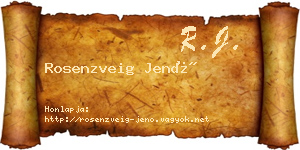 Rosenzveig Jenő névjegykártya